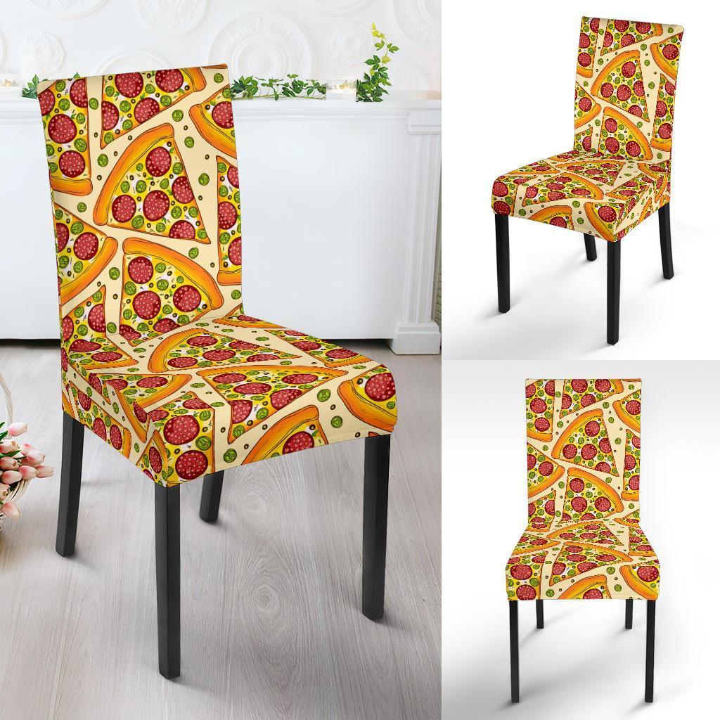 Pizza Pattern Print Chair Cover-grizzshop