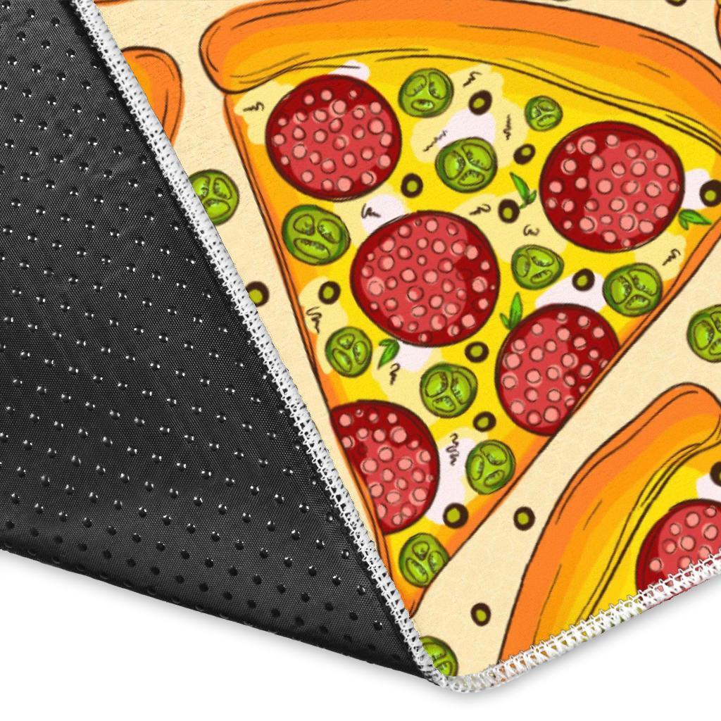 Pizza Pattern Print Floor Mat-grizzshop