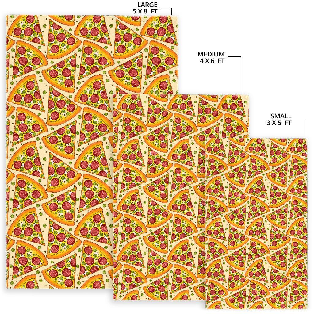 Pizza Pattern Print Floor Mat-grizzshop