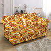 Pizza Pattern Print Loveseat Cover-grizzshop