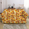 Pizza Pattern Print Loveseat Cover-grizzshop