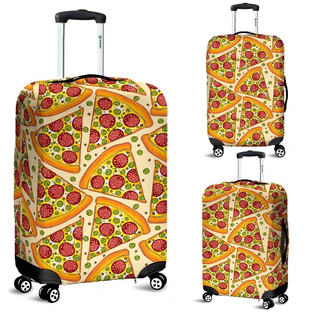 Pizza Pattern Print Luggage Cover Protector-grizzshop
