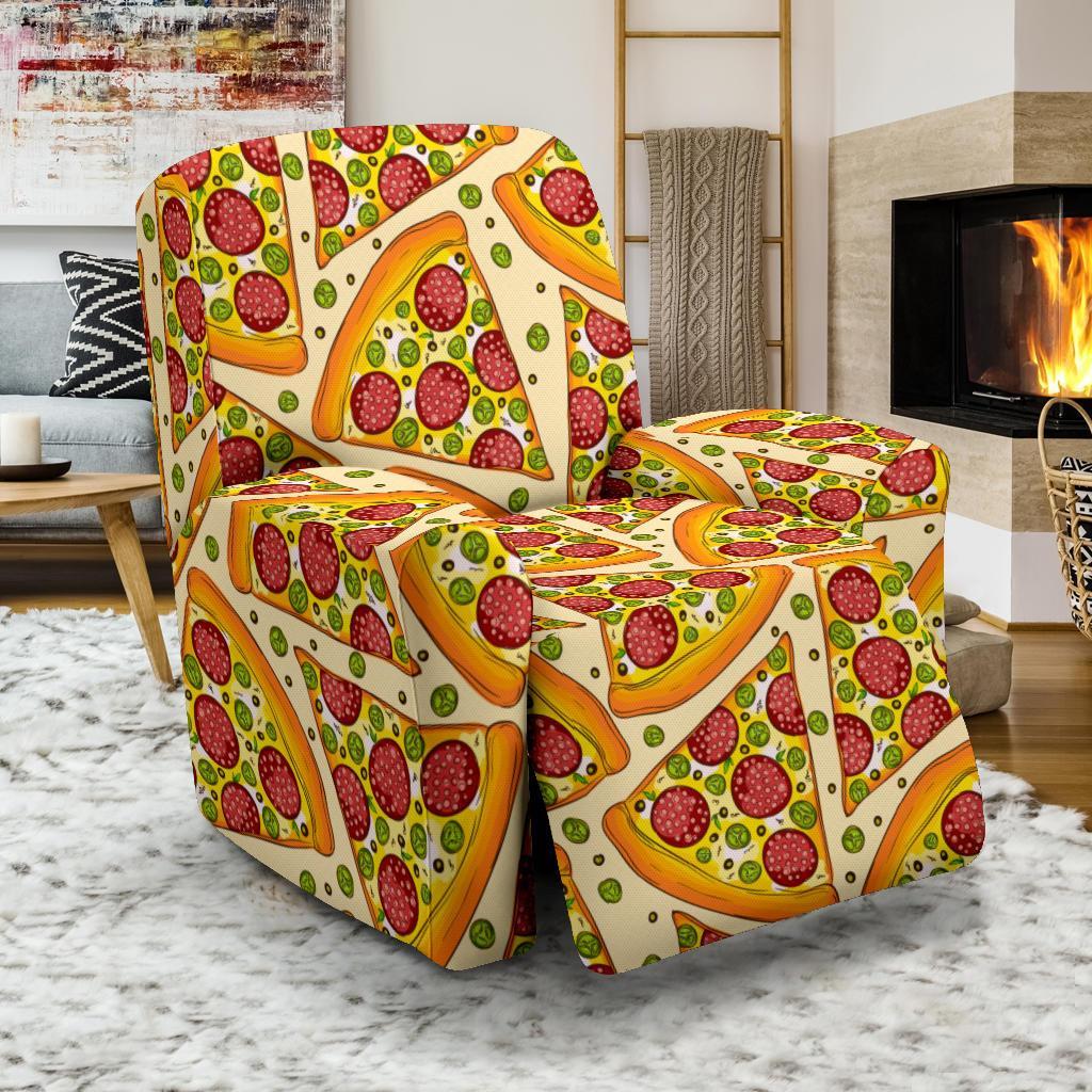 Pizza Pattern Print Recliner Cover-grizzshop