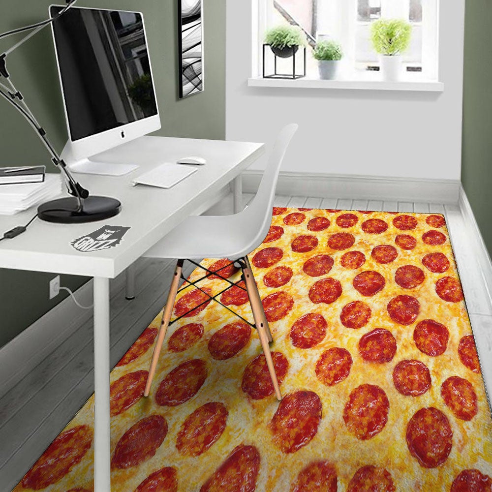 Pizza Pepperoni Print Floor Mat-grizzshop