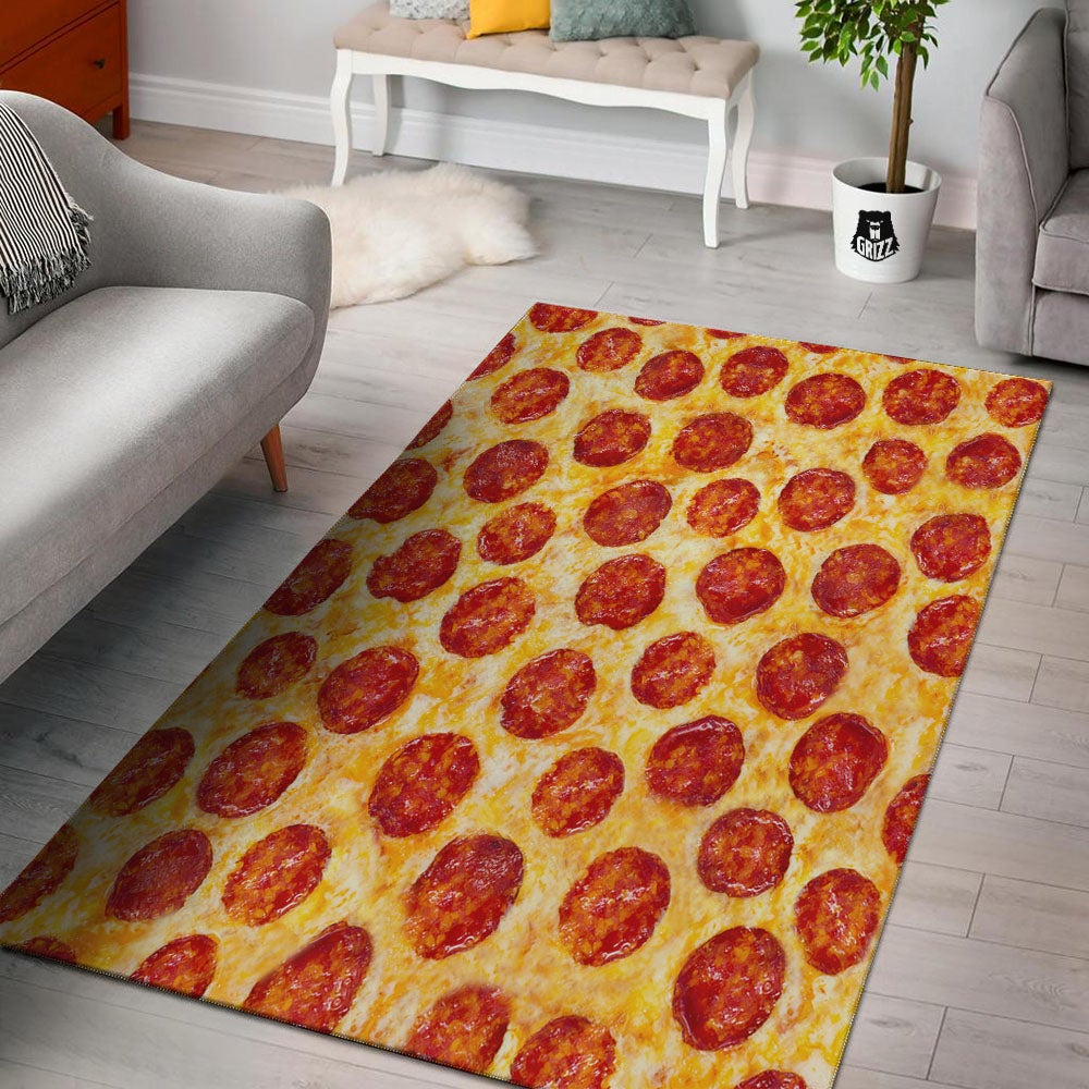 Pizza Pepperoni Print Floor Mat-grizzshop