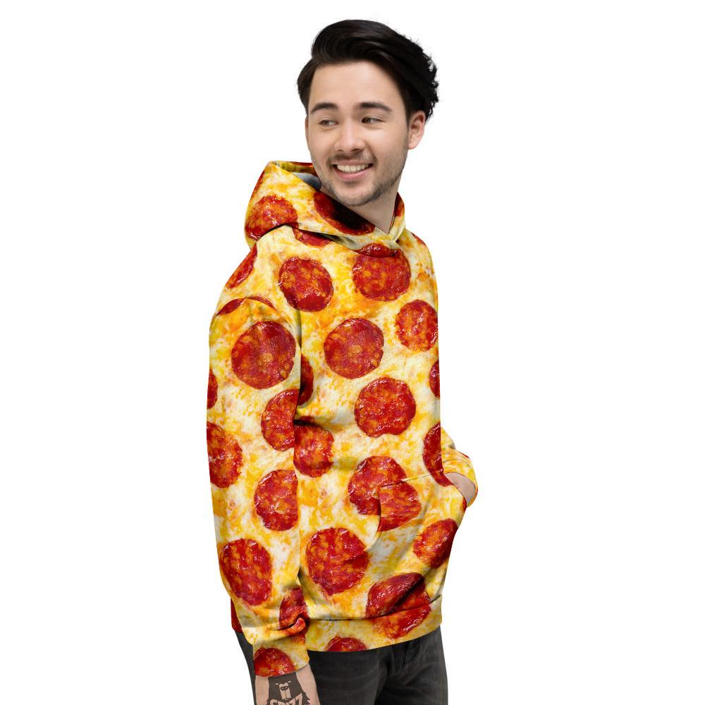 Pizza Pepperoni Print Men's Hoodie-grizzshop