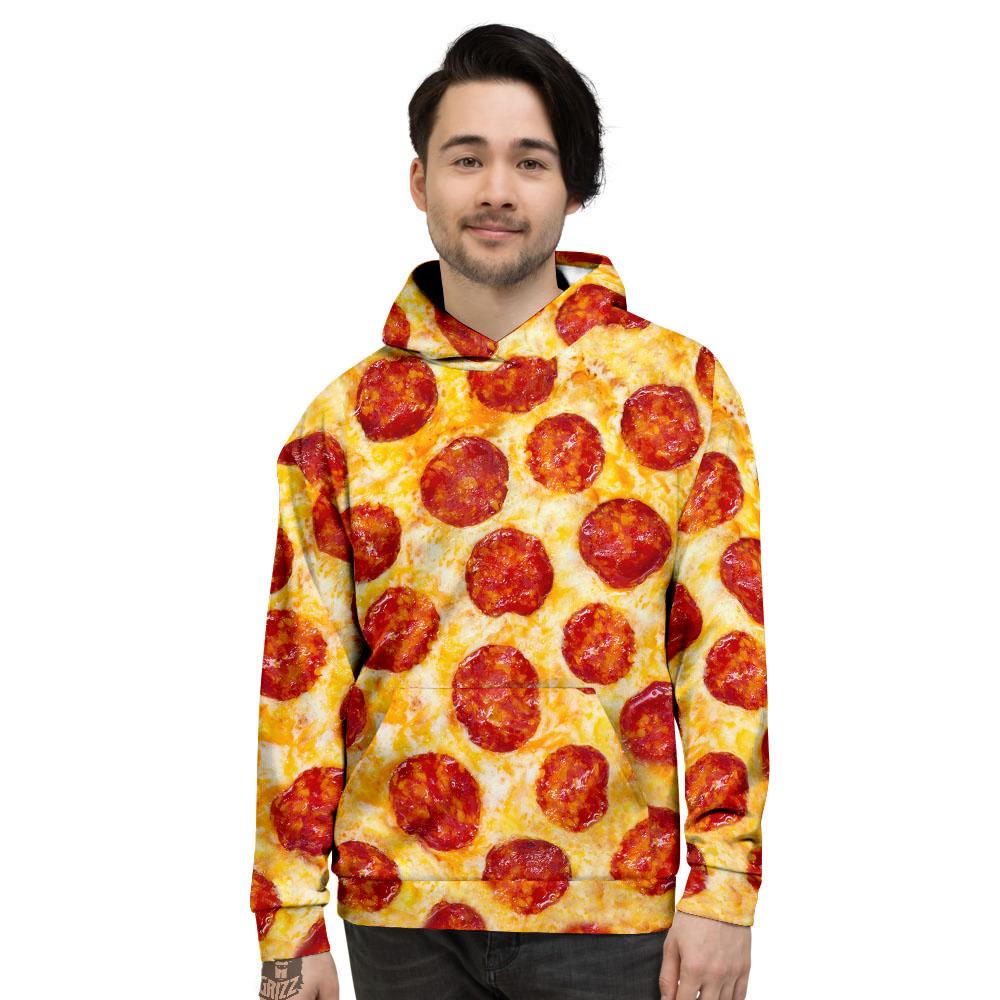 Pizza Pepperoni Print Men's Hoodie-grizzshop
