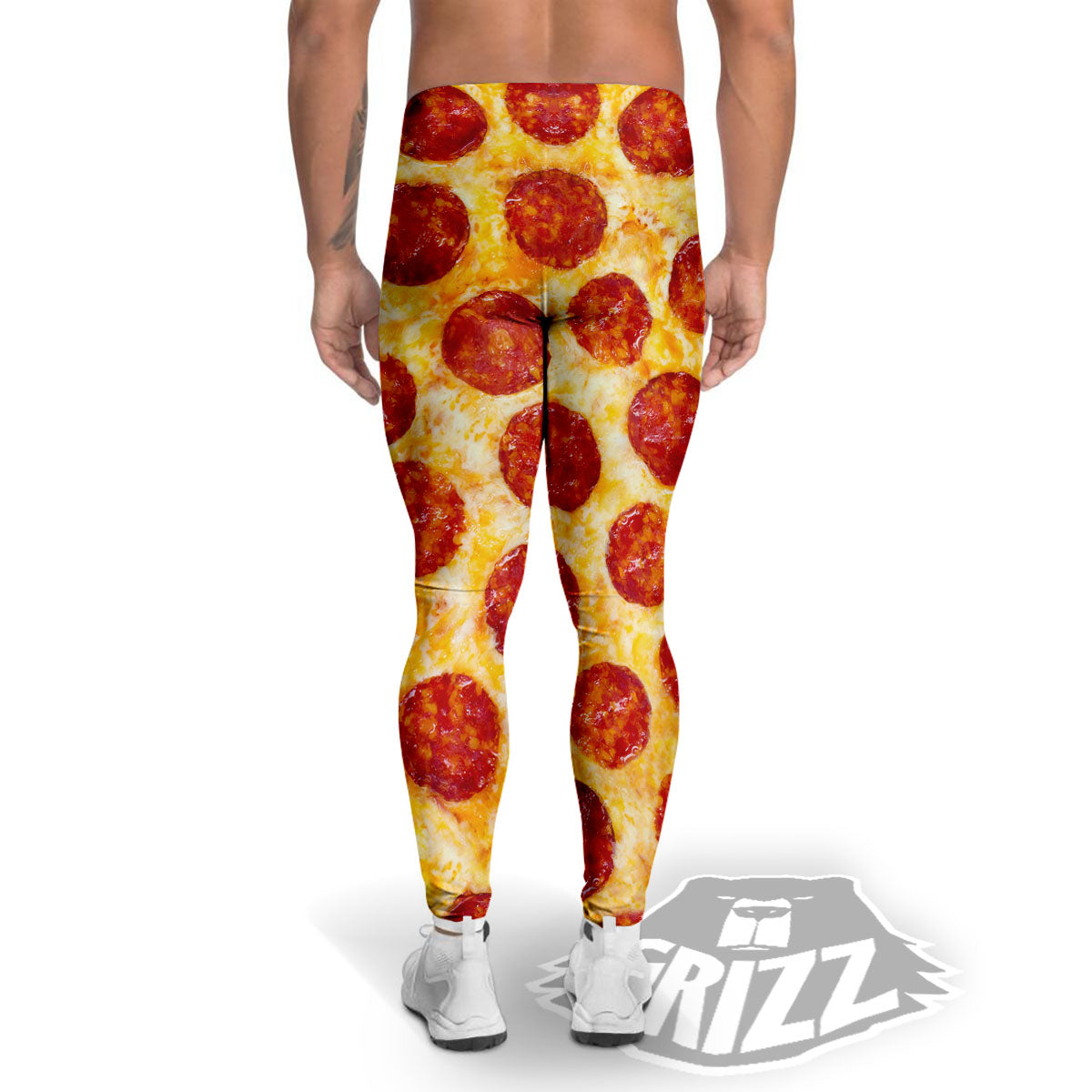 Pizza Pepperoni Print Men's Leggings-grizzshop