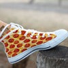 Pizza Pepperoni Print White High Top Shoes-grizzshop