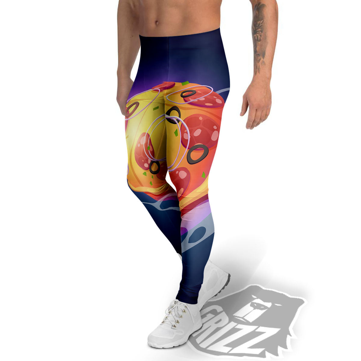 Pizza Planet Print Men's Leggings-grizzshop