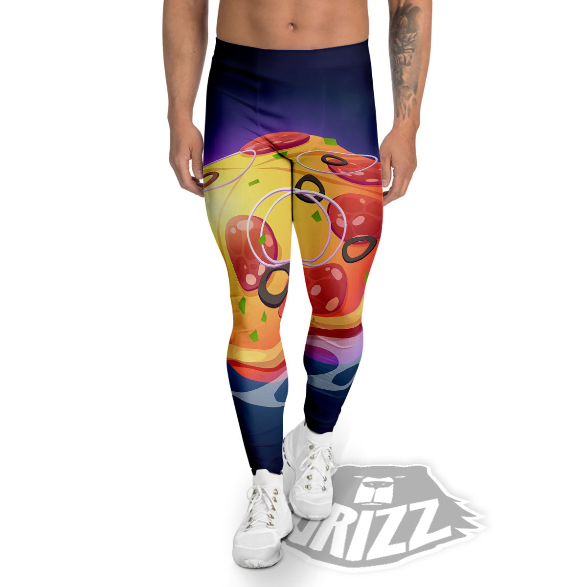 Pizza Planet Print Men's Leggings-grizzshop
