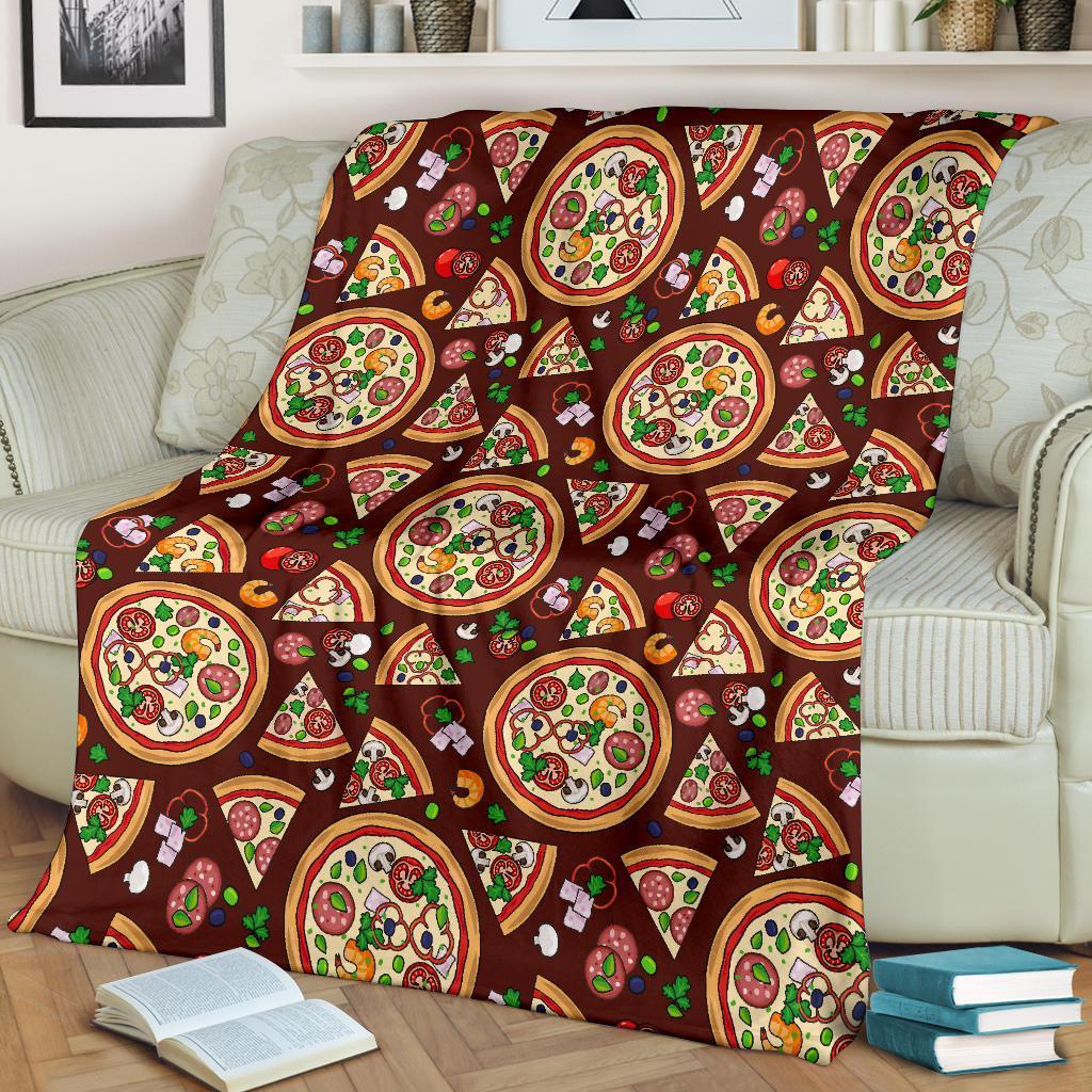 Pizza Print Pattern Blanket-grizzshop