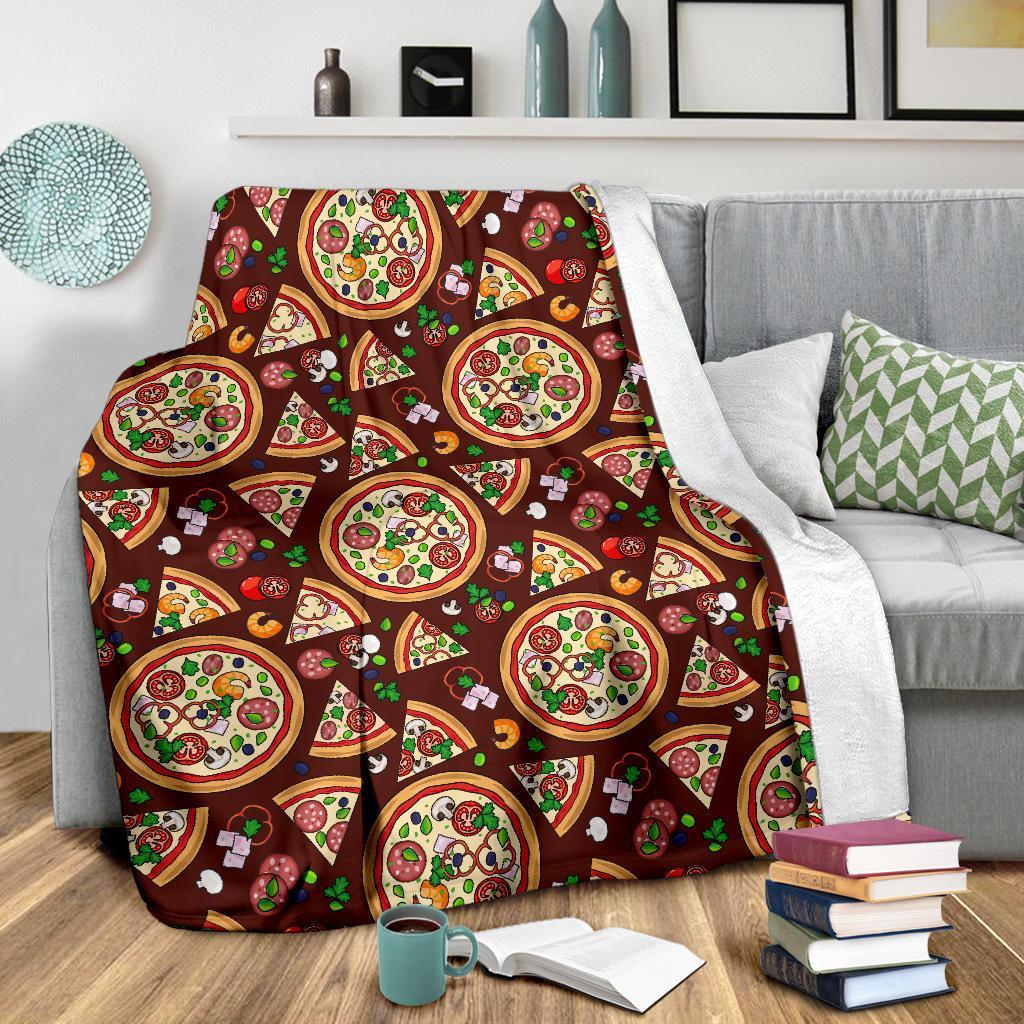 Pizza Print Pattern Blanket-grizzshop