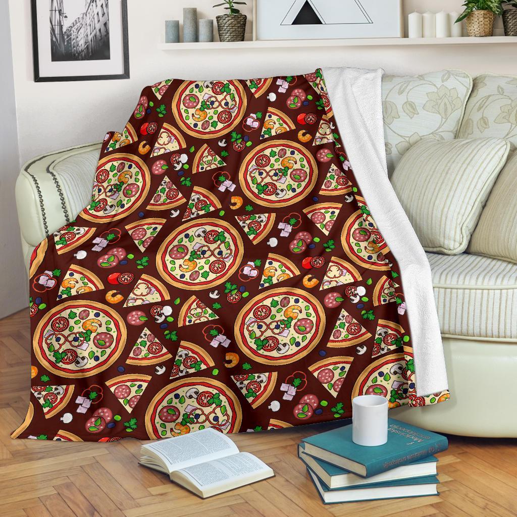 Pizza Print Pattern Blanket-grizzshop