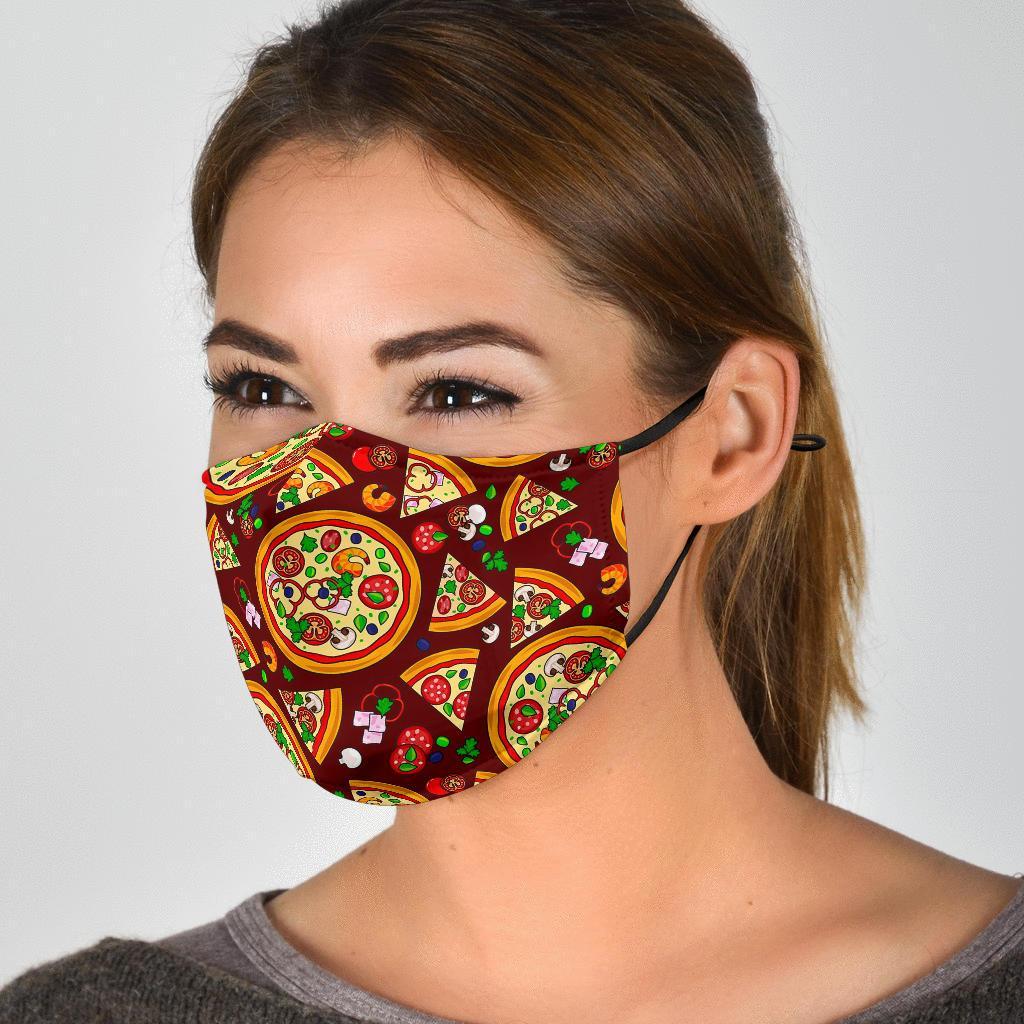 Pizza Print Pattern Face Mask-grizzshop