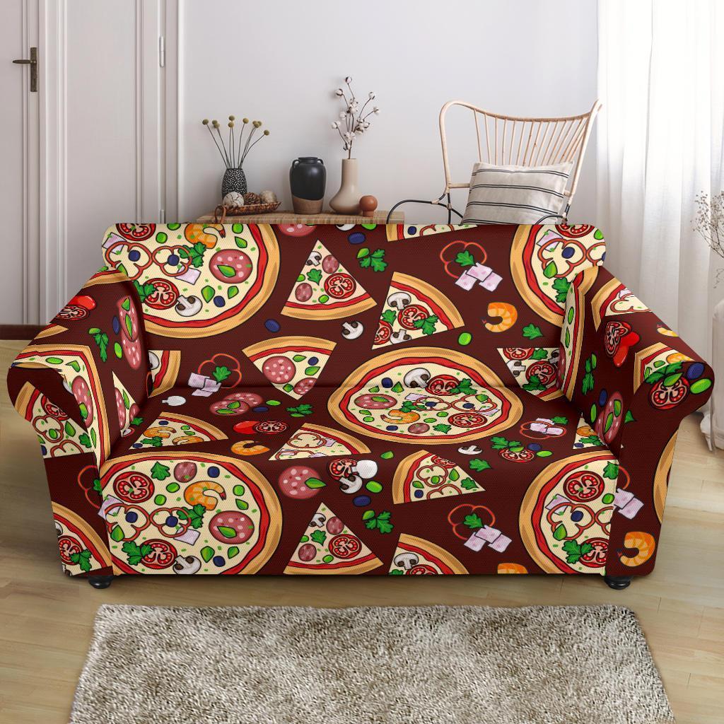 Pizza Print Pattern Loveseat Cover-grizzshop