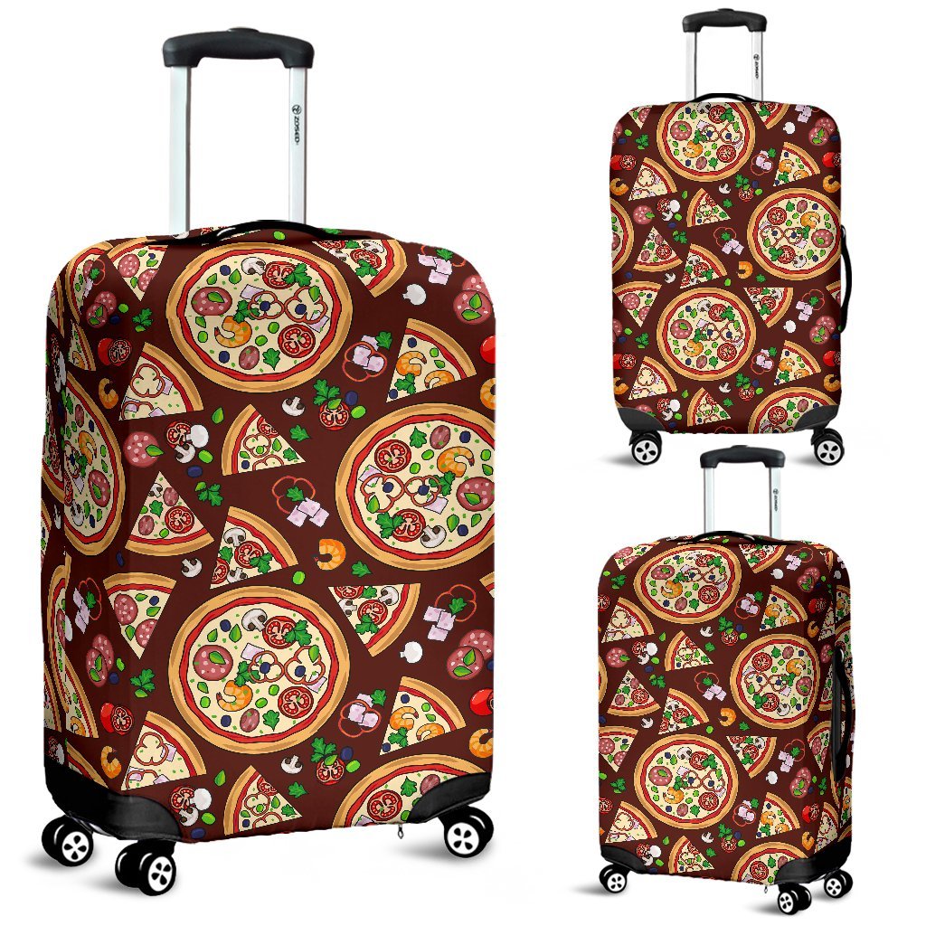 Pizza Print Pattern Luggage Cover Protector-grizzshop