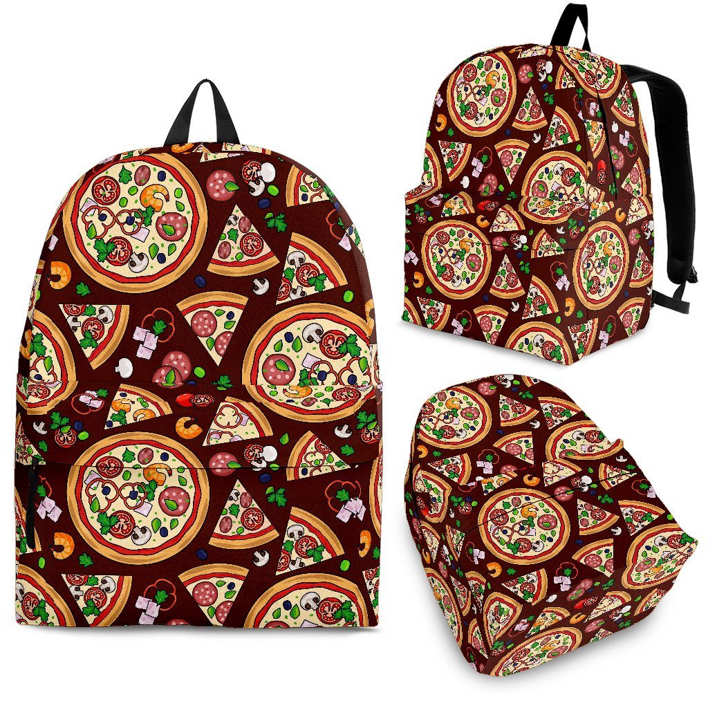 Pizza Print Pattern Premium Backpack-grizzshop