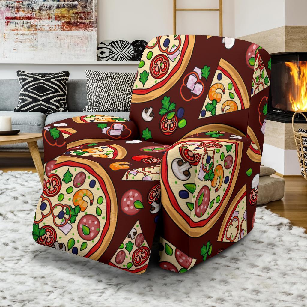 Pizza Print Pattern Recliner Cover-grizzshop