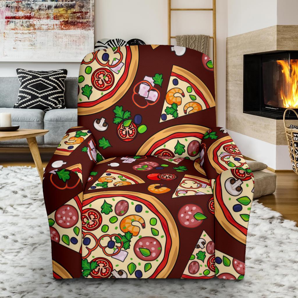 Pizza Print Pattern Recliner Cover-grizzshop