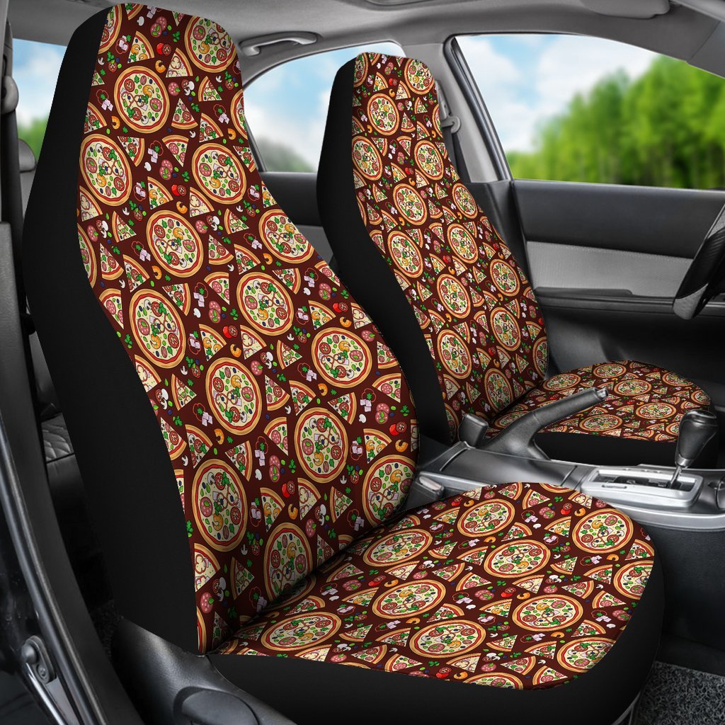 Pizza Print Pattern Universal Fit Car Seat Cover-grizzshop