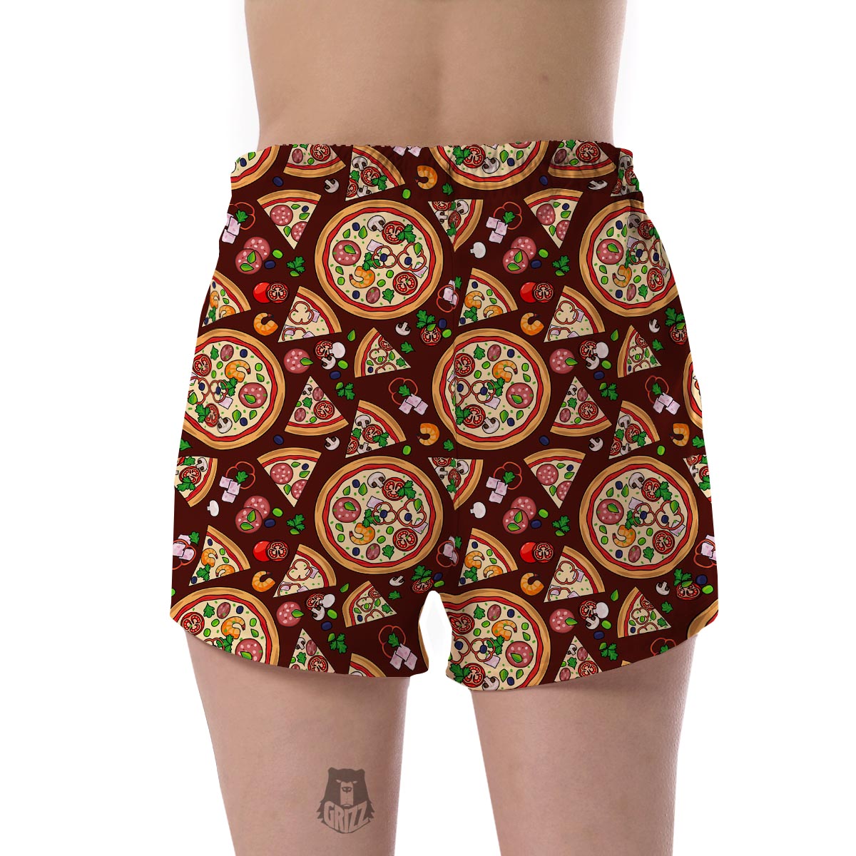 Pizza Print Pattern Women's Shorts-grizzshop