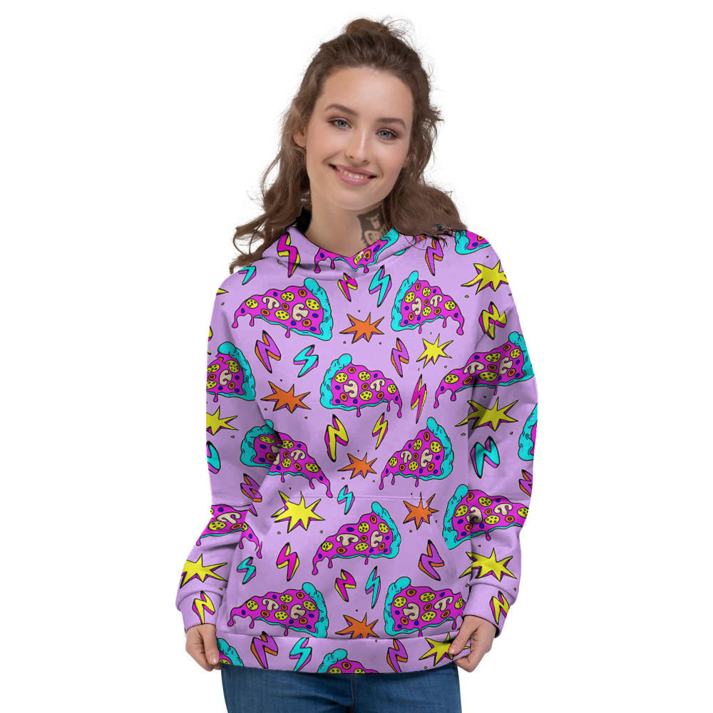 Pizza Psychedelic Print Pattern Women's Hoodie-grizzshop