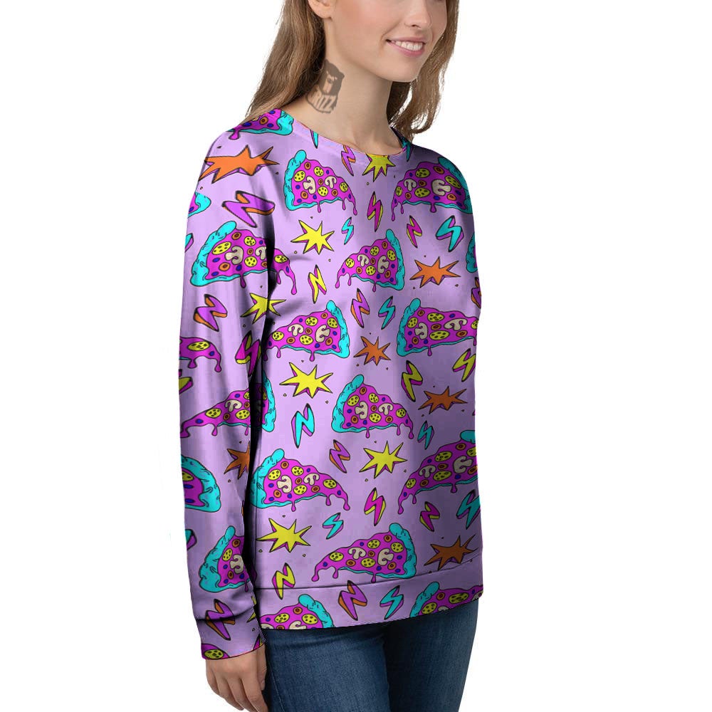 Pizza Psychedelic Print Pattern Women's Sweatshirt-grizzshop