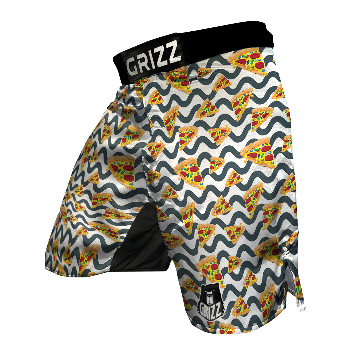 Pizza Zigzag Print Pattern MMA Shorts-grizzshop