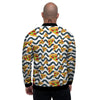 Pizza Zigzag Print Pattern Men's Bomber Jacket-grizzshop