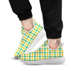 Plaid Irish Buffalo Print Pattern White Athletic Shoes-grizzshop