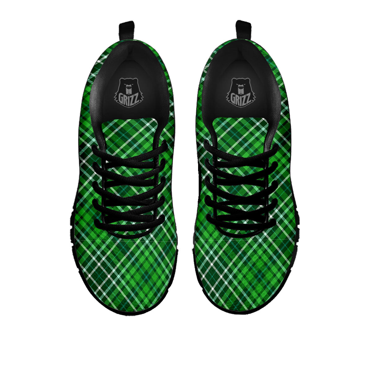 Plaid Irish Print Pattern Black Sneaker-grizzshop