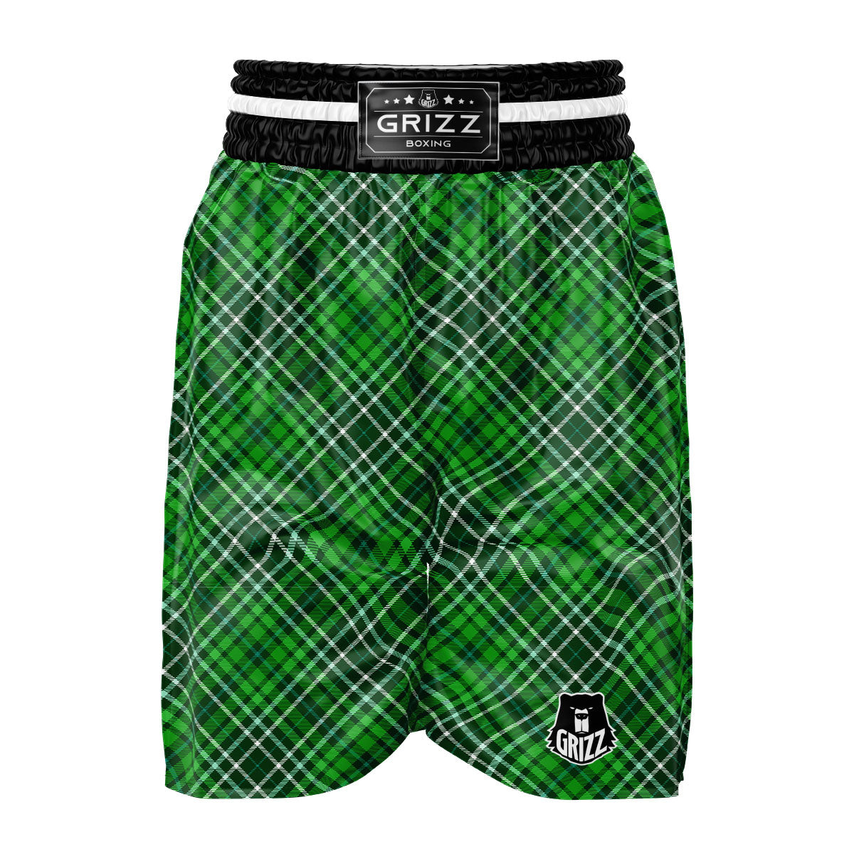 Plaid Irish Print Pattern Boxing Shorts-grizzshop