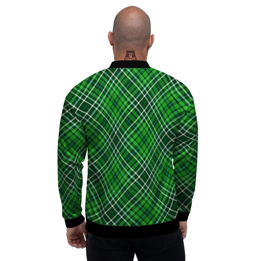 Plaid Irish Print Pattern Men's Bomber Jacket-grizzshop