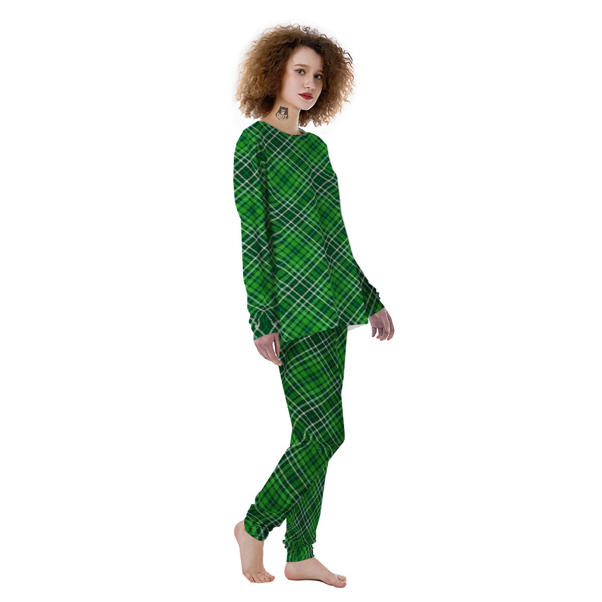 Plaid Irish Print Pattern Women's Pajamas-grizzshop