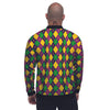 Plaid Mardi Gras Print Pattern Men's Bomber Jacket-grizzshop