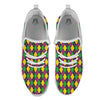 Plaid Mardi Gras Print Pattern White Athletic Shoes-grizzshop