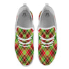 Plaid Merry Christmas Print Pattern White Athletic Shoes-grizzshop