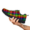 Plaid Rainbow Print Pattern Black Sneaker-grizzshop