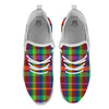 Plaid Rainbow Print Pattern White Athletic Shoes-grizzshop