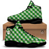 Plaid Saint Patrick's Day Print Pattern Black Basketball Shoes-grizzshop