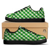 Plaid Saint Patrick's Day Print Pattern Black Low Top Sneakers-grizzshop