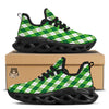 Plaid Saint Patrick's Day Print Pattern Black Running Shoes-grizzshop