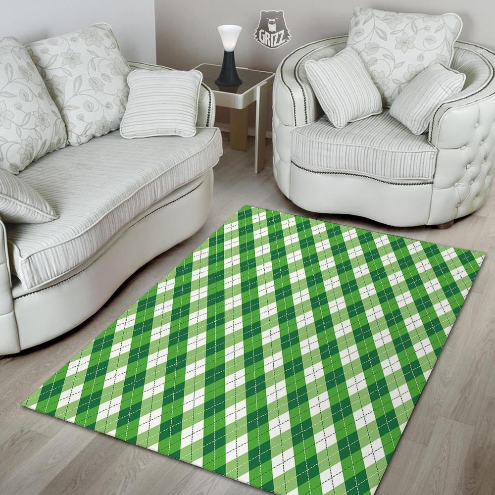 Plaid Saint Patrick's Day Print Pattern Floor Mat-grizzshop