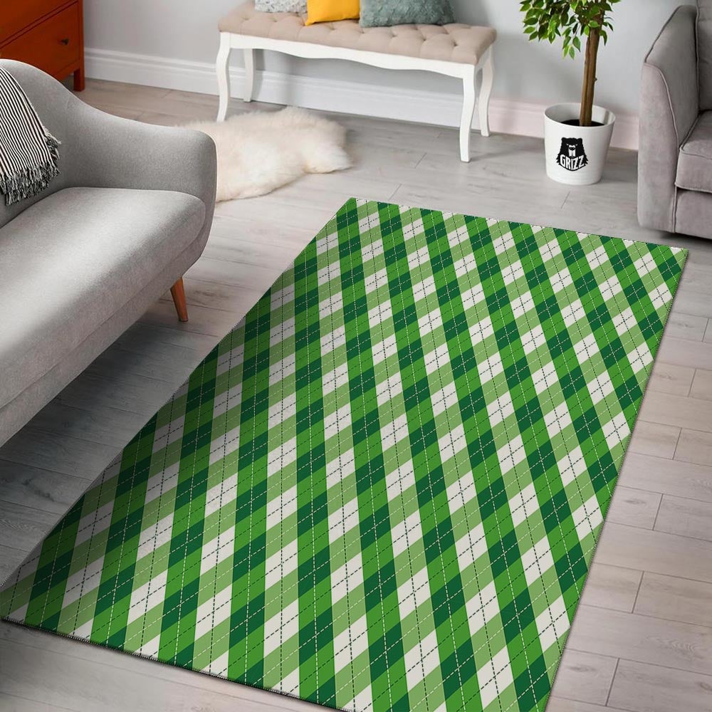 Plaid Saint Patrick's Day Print Pattern Floor Mat-grizzshop