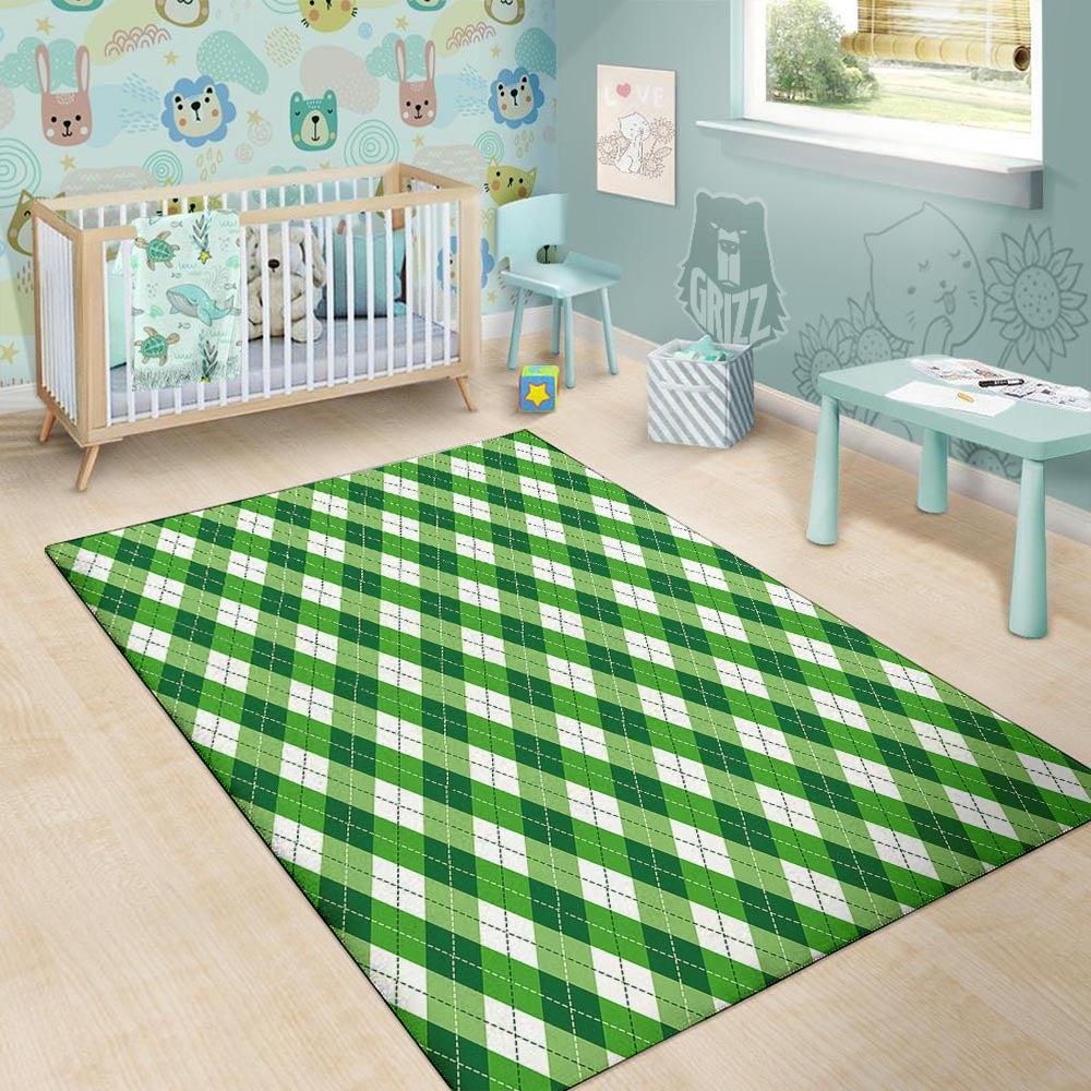 Plaid Saint Patrick's Day Print Pattern Floor Mat-grizzshop