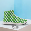 Plaid Saint Patrick's Day Print Pattern High Top Sneakers-grizzshop