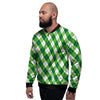 Plaid Saint Patrick's Day Print Pattern Men's Bomber Jacket-grizzshop