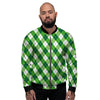 Plaid Saint Patrick's Day Print Pattern Men's Bomber Jacket-grizzshop