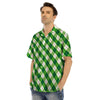 Plaid Saint Patrick's Day Print Pattern Men's Hawaiian Shirt-grizzshop